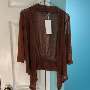 NWT brown waterfall cardigan